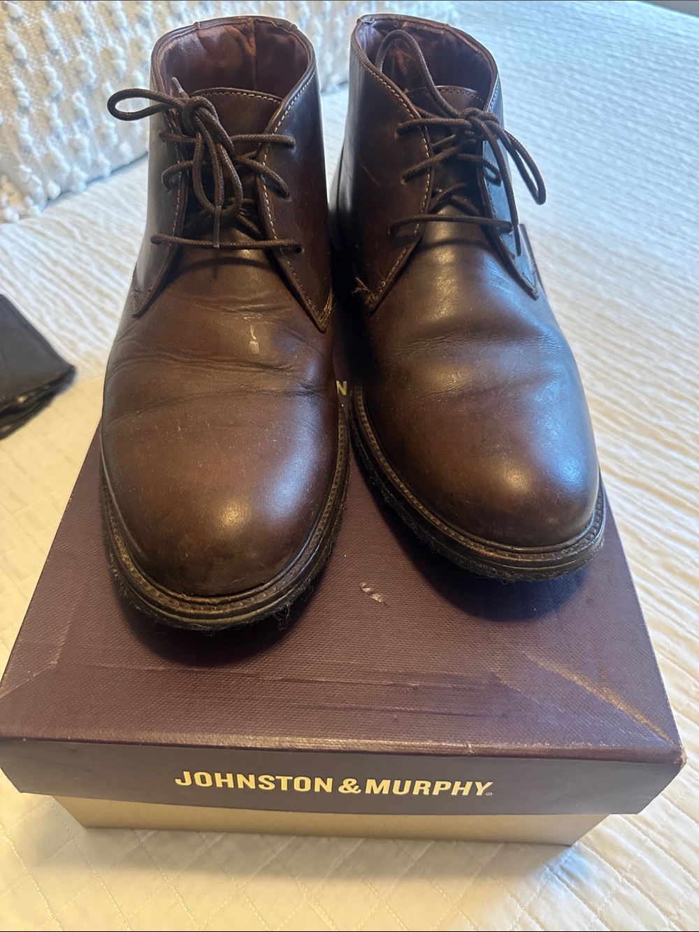 Johnston & Murphy Dark Brown Leather Chukka Boots